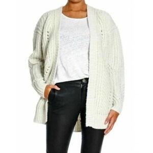 IRO Vesna Metallic Gray Wool Blend Cardigan Sweater XS